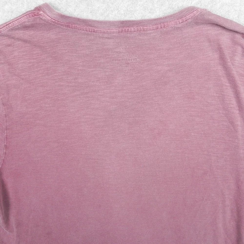 J Crew T-Shirt Mens Large Garment-Dyed V-Neck Tee Casual Maroon Short Sleeve
